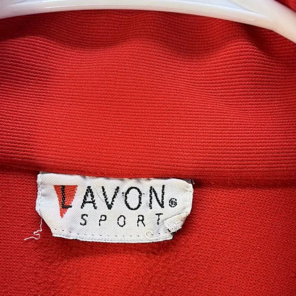 Avon Sport Men’s Red Blue White Striped Track Jacket Full Zip Stand-Up L